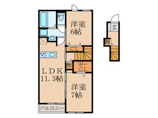 サンデリアーナ糒Bの物件間取画像